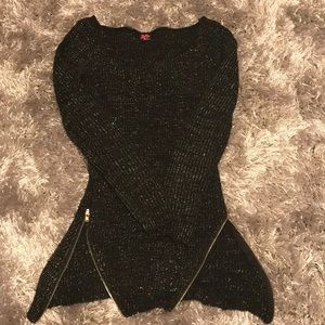 Bebe black and gold zip sweater